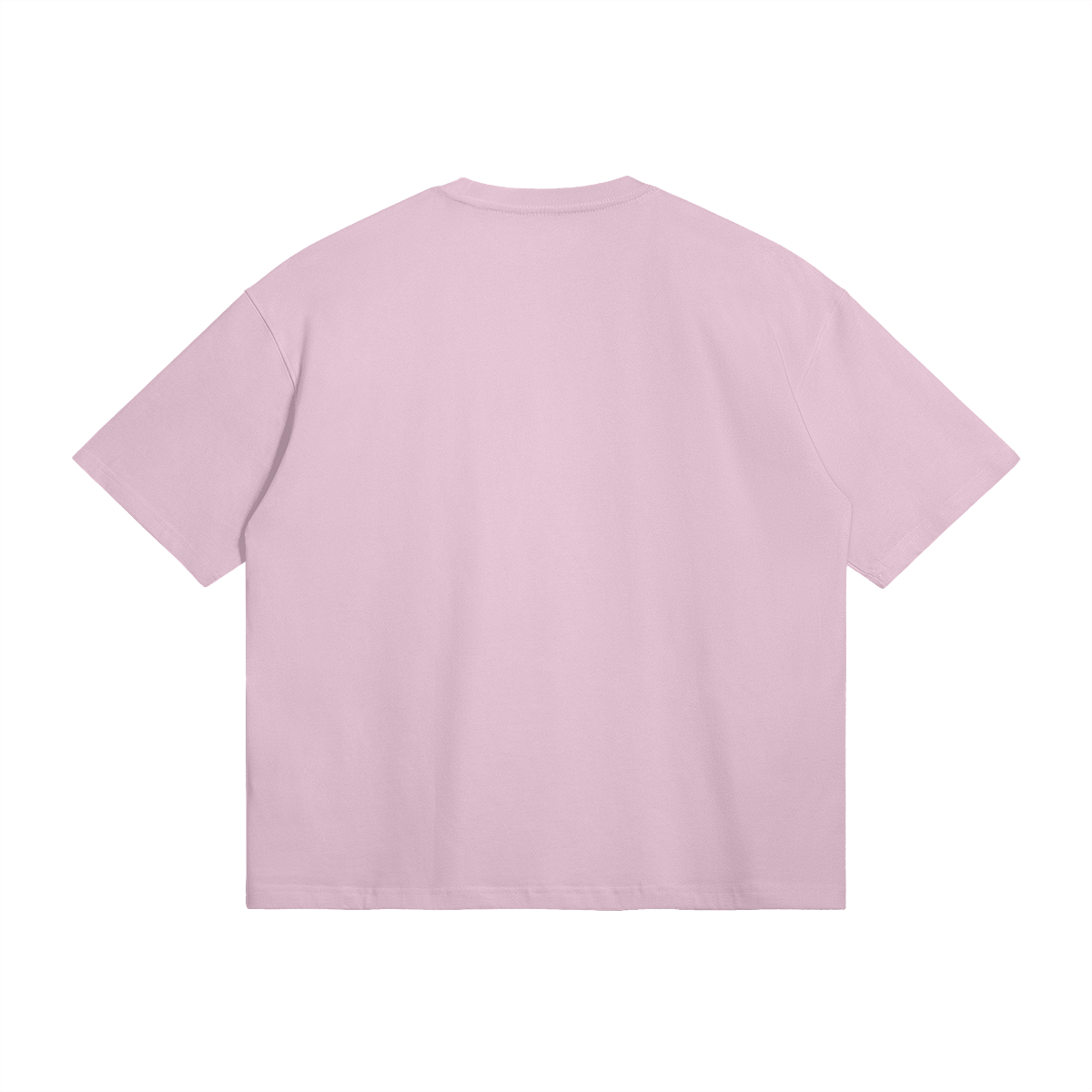 Flat lay of back of pink t-shirt