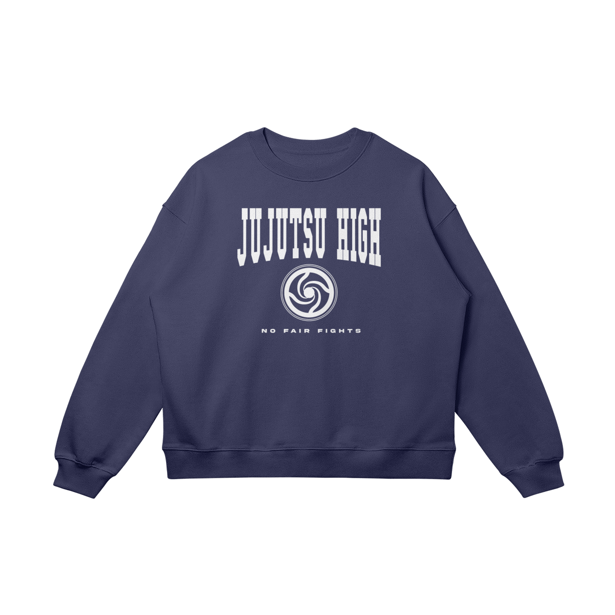 JuJutsu High Varsity Heavyweight Oversized Sweatshirt Back Navy - JuJutsu Kaisen Inspired - KETI APPAREL