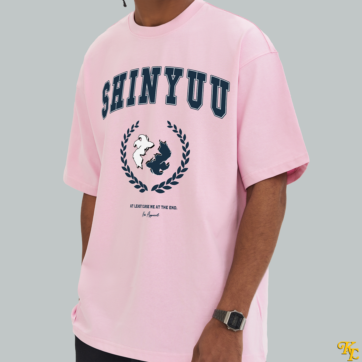 'SHINYUU' Oversized Varsity Tee