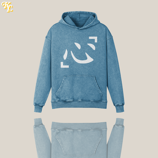 'Heart' (Kokoro) Washed Hoodie