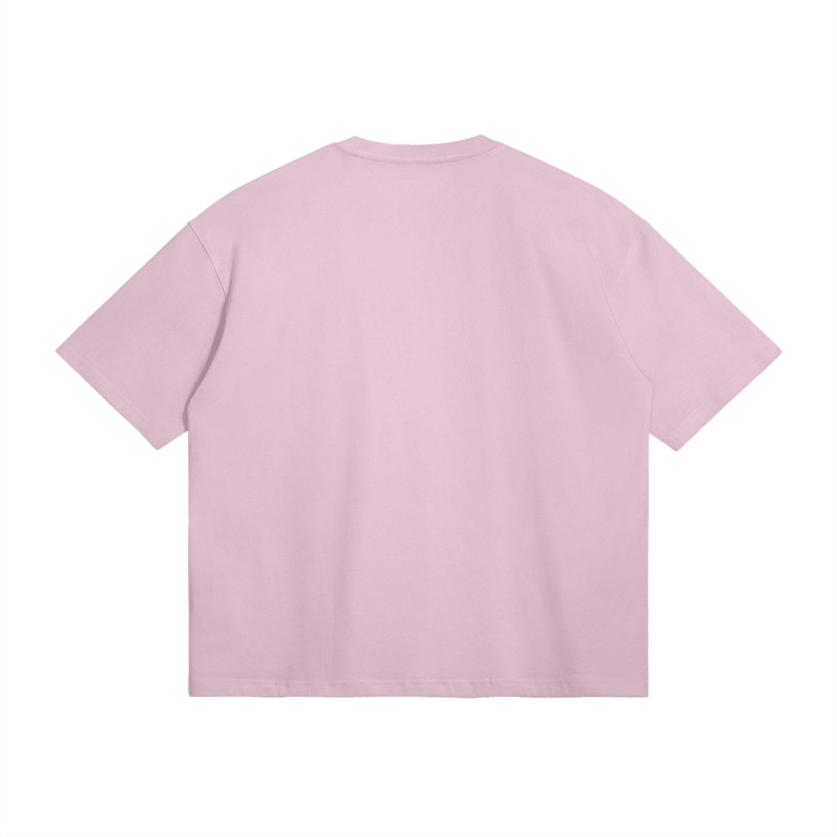 Flat lay of back of pink t-shirt 